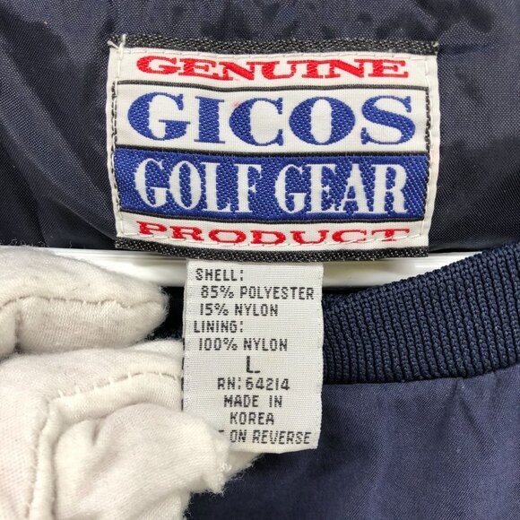Vintage Golf Jacket Pullover Mens L Windbreaker Navy Blue Crewneck Nylon - Picture 7 of 9